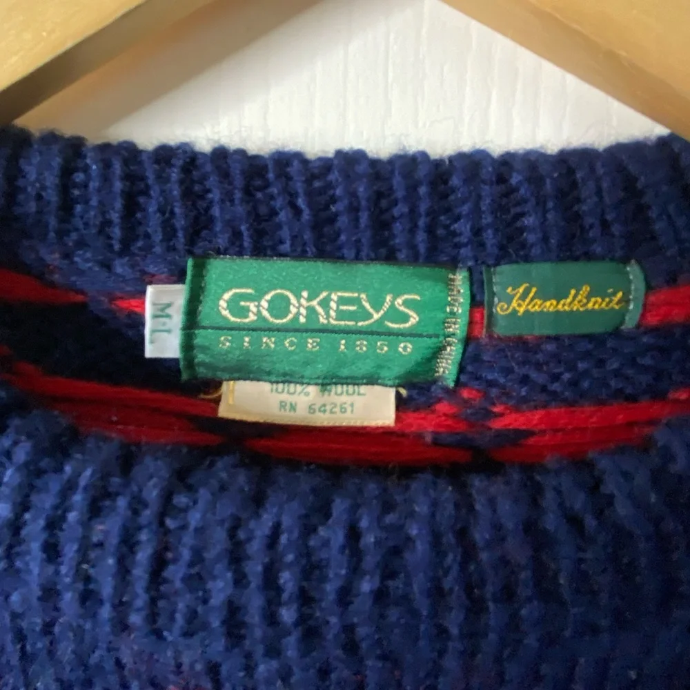 90s vtg GOKEYS Reindeer Sweater